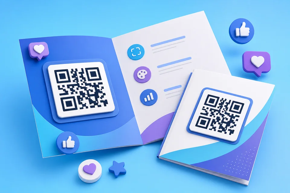 3D brochure and catalogue featuring QR codes