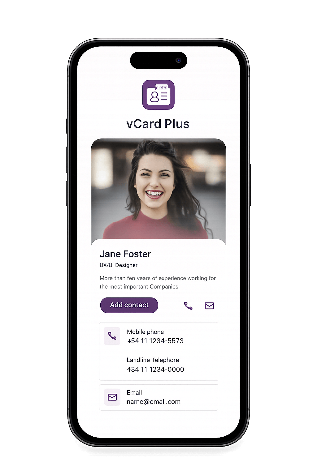 vCard & Business Card QR Code Preview